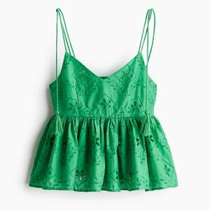 H&M Green Embroidered Camisole